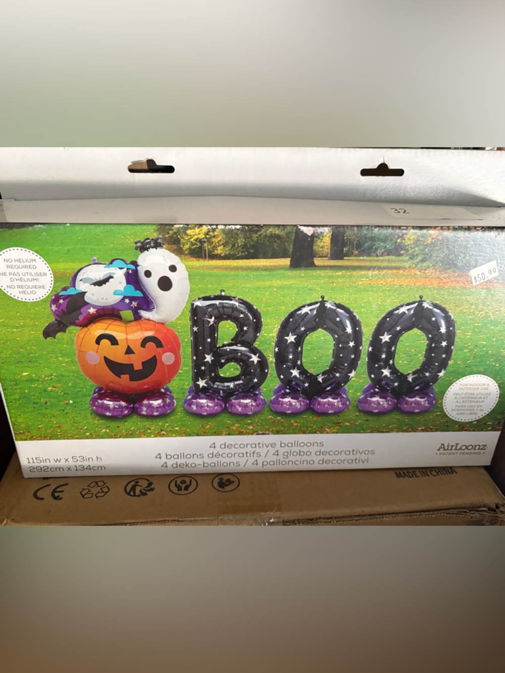 Halloween 'Boo' Decorative Balloon Set - Black, Purple & Orange - Picture 2 of 2